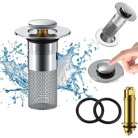 سدادة حوض من الفولاذ المقاوم للصدأ عالية الجودة مع فلتر مضاد للروائح