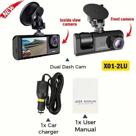 Dashcam 4K UHD avant/arrière – vision nocturne & mode parking 24H