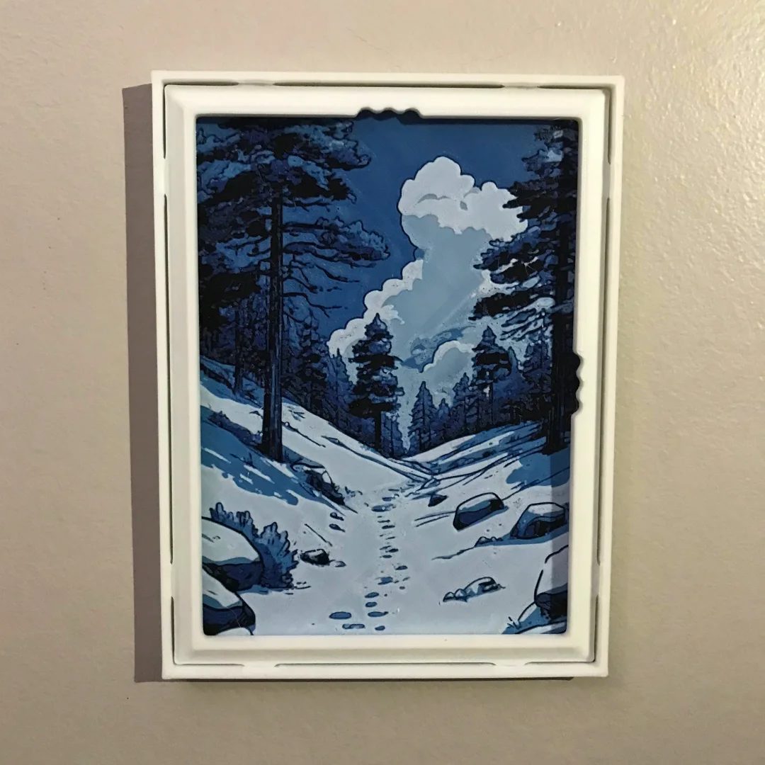 Pack - Tableau mural 3D style alpin bleu et blanc