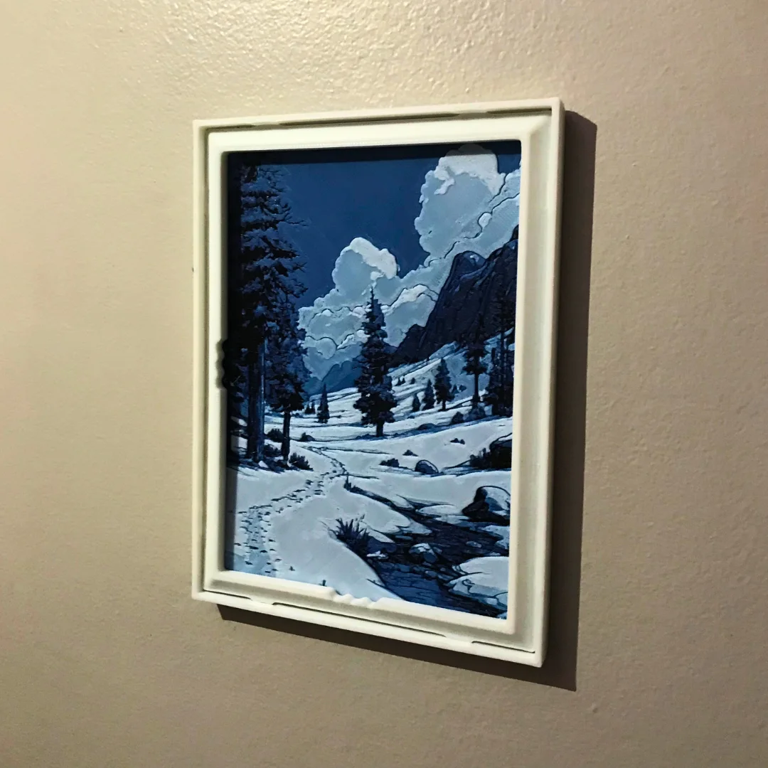 Pack - Tableau mural 3D style alpin bleu et blanc