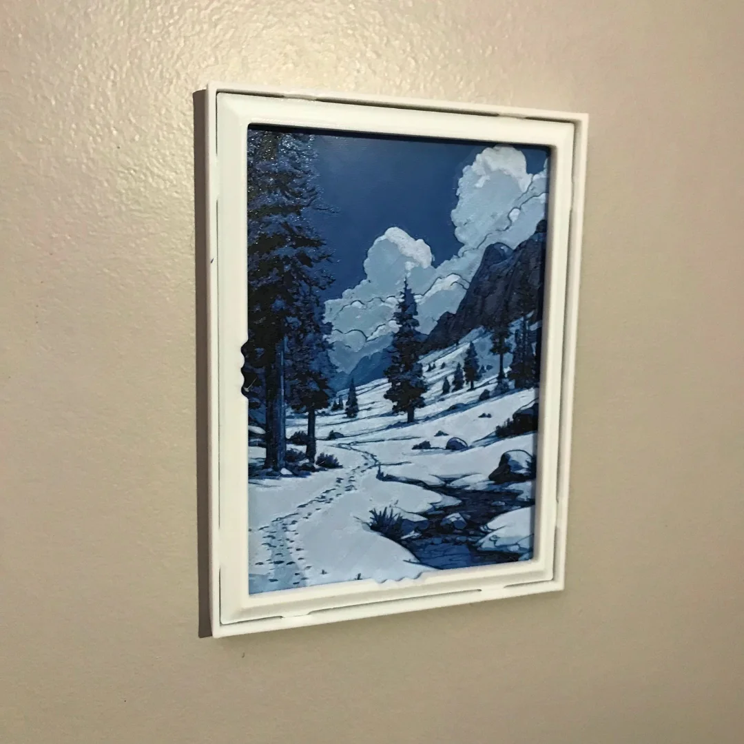 Pack - Tableau mural 3D style alpin bleu et blanc