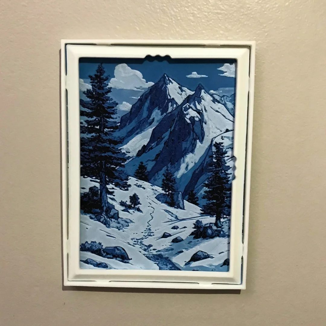 Pack - Tableau mural 3D style alpin bleu et blanc