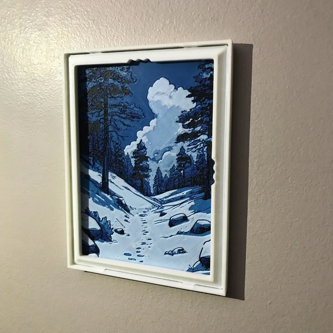 Pack - Tableau mural 3D style alpin bleu et blanc
