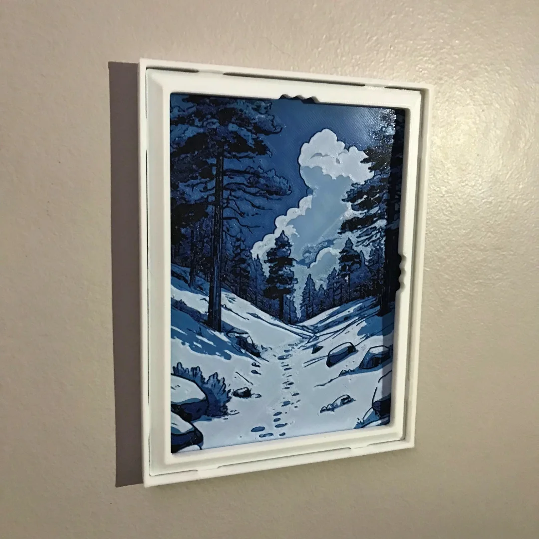 Pack - Tableau mural 3D style alpin bleu et blanc