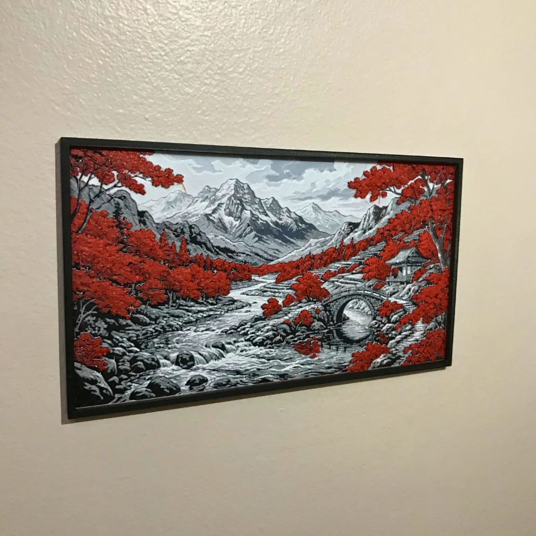 Pack - Tableau mural 3D style japonais rouge et noir