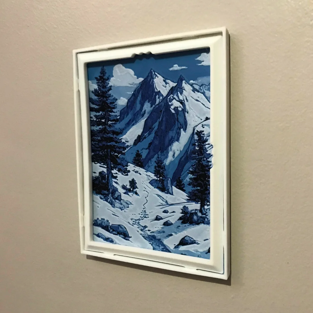 Pack - Tableau mural 3D style alpin bleu et blanc