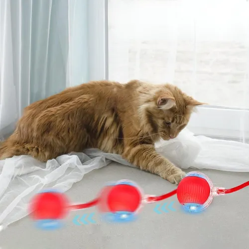 🐾 كرة لعب تفاعلية للقطط - المتعة والحركة لقطتك طوال اليوم!