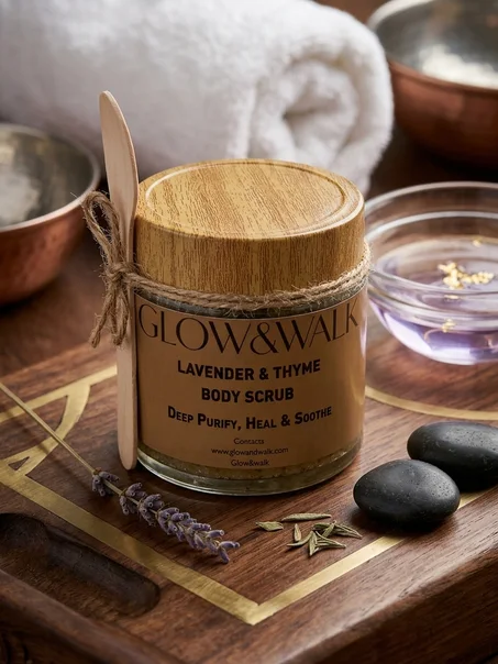 Glow&walk - مقشر اللافندر🪻 والزعتر 🌿 للجسم