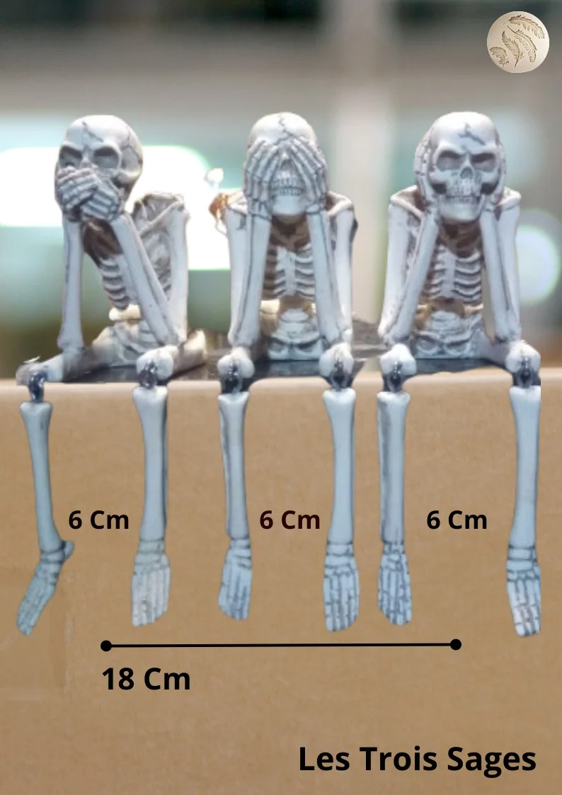 Lot de 3 Squelettes de la Sagesse – Décoration Articulée