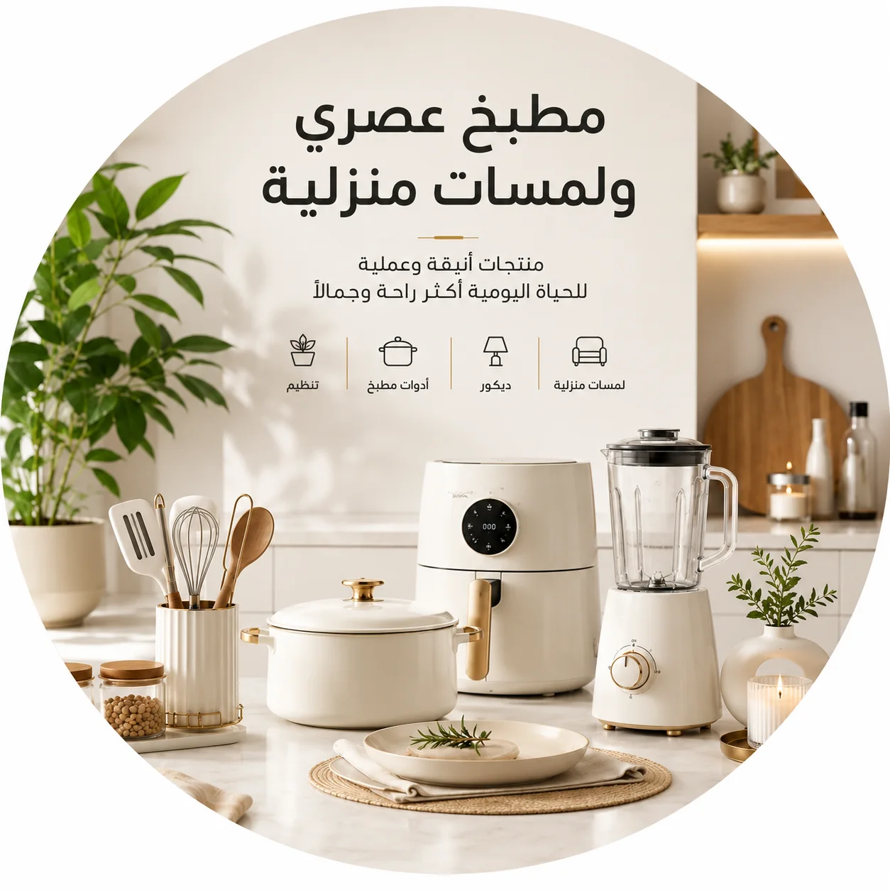 مطبخ عصري ولمسات منزلية