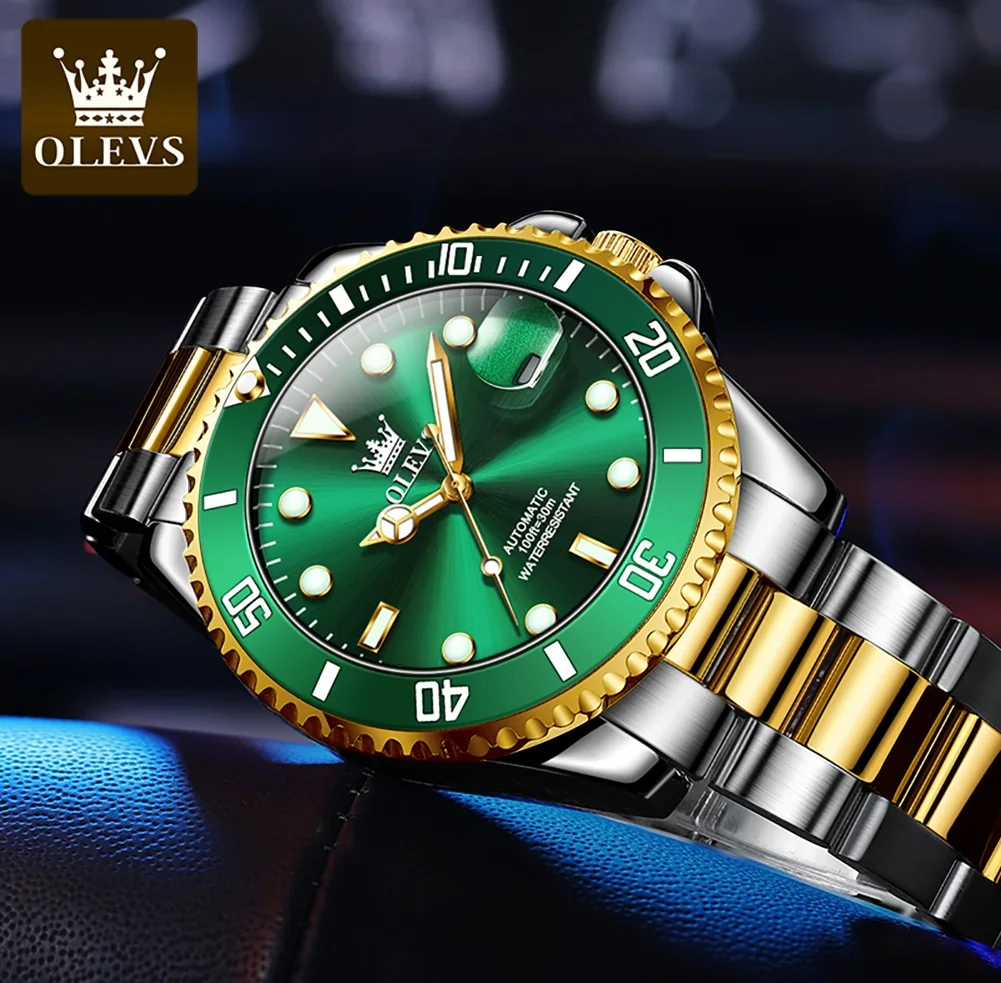 OLEVS 6650 ساعة أوتوماتيكية رجالية فاخرة مقاومة للماء