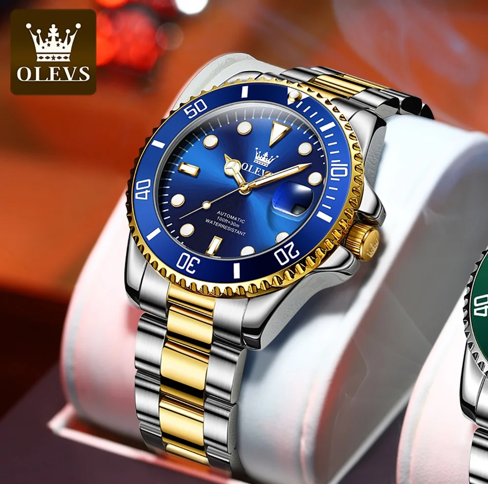 OLEVS 6650 ساعة أوتوماتيكية رجالية فاخرة مقاومة للماء