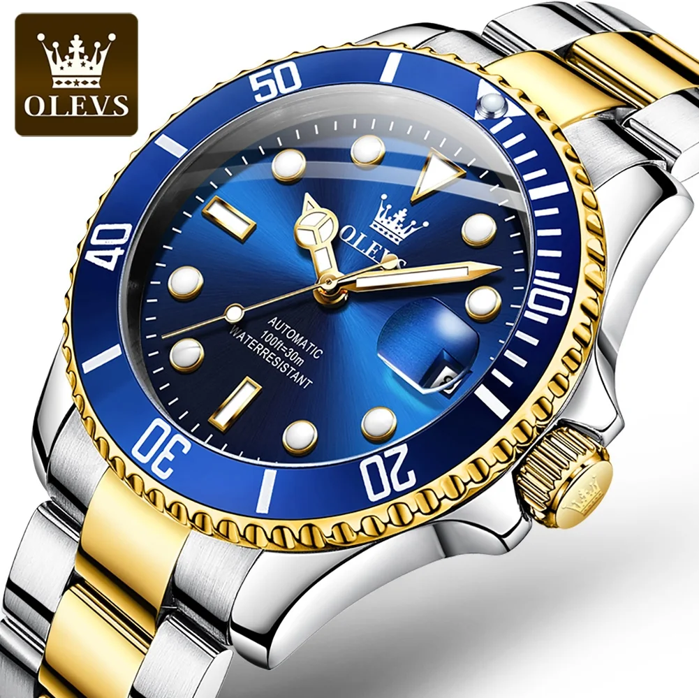 OLEVS 6650 ساعة أوتوماتيكية رجالية فاخرة مقاومة للماء