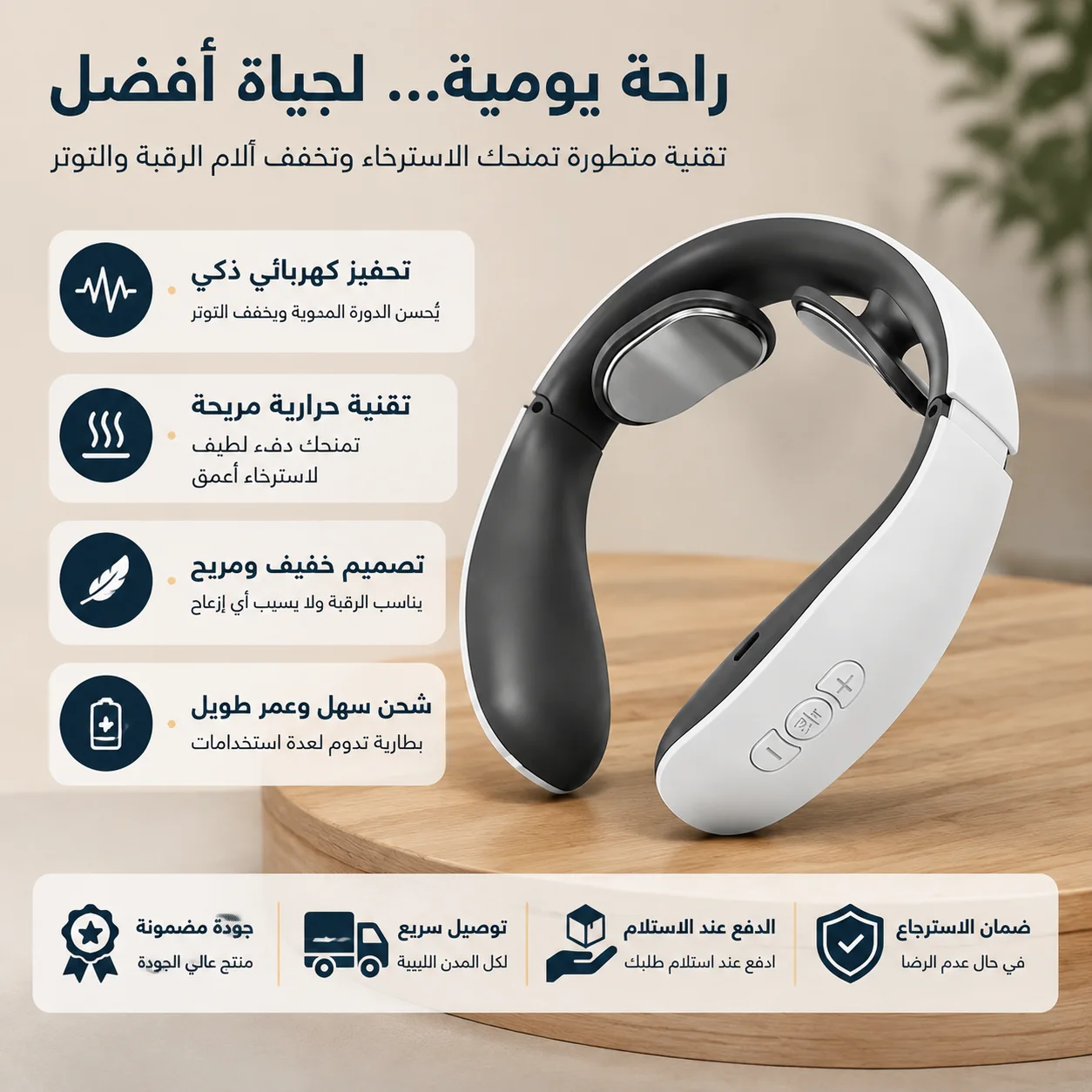 ✨ مدلك الرقبة والكتفين الذكي