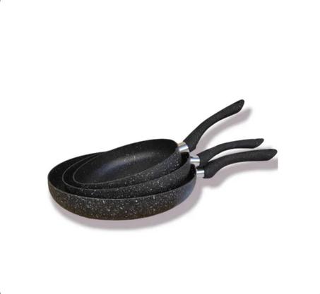 مجموعة 3 مقلاة طلاء جرانيت قوية التحمل غير لاصقة