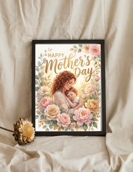 Mother Daughter Embrace Wall Art