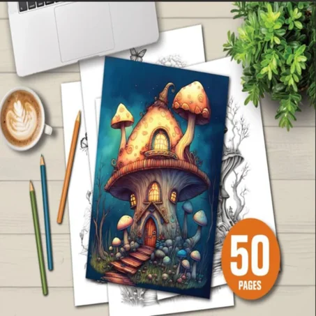 Fantasy Coloring Book – 50 Magical Pages!