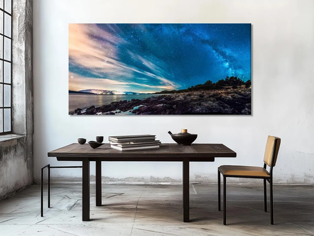 Stunning Milky Way Wall Art - Night Sky Canvas Print of Croatia Coastline