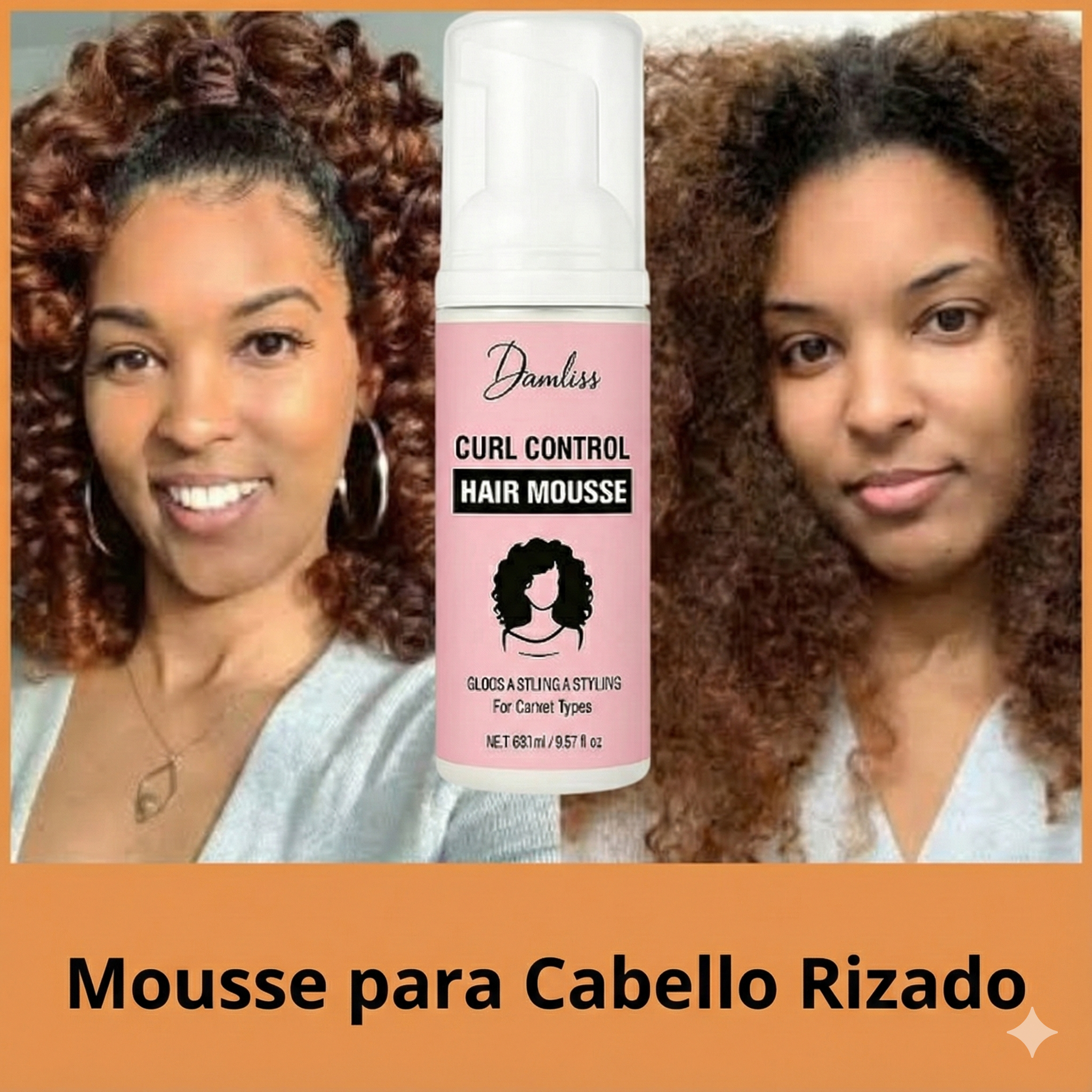espuma para cabello rizado