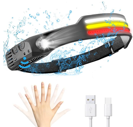 "كشاف رأس الذكي – إضاءة واسعة 230° مع حساس حركة"