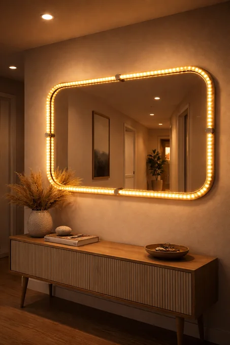 Miroir LED Rectangulaire-Elégance lumineuse