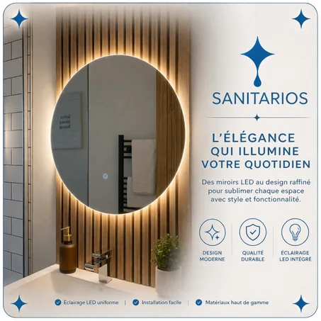 Miroir LED Rond – Design Moderne & Ambiance Lumineuse