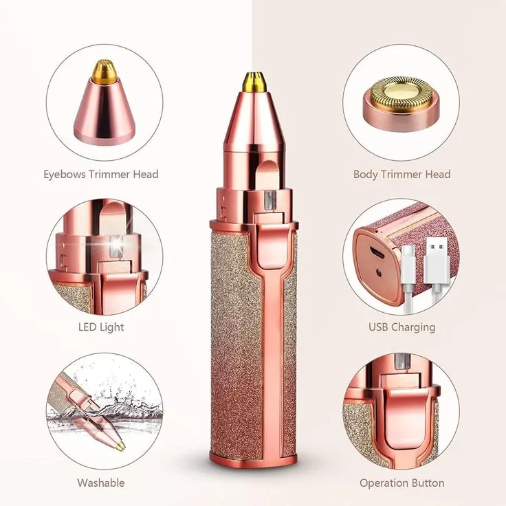 جهاز إزالة وتشذيب شعر الحواجب 4 في 1 ✨