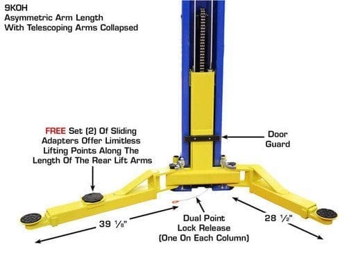 ATLAS 9KOHX 9,000 lb Overhead 2-Post Lift