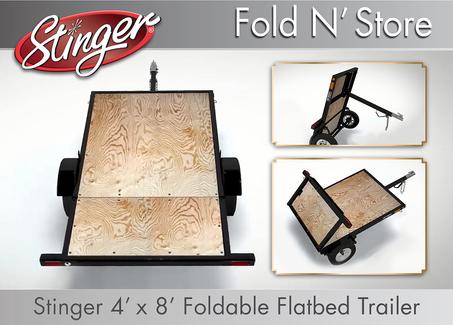 Stinger Fold N Store – 4′ X 8′ Utility Folding Trailer