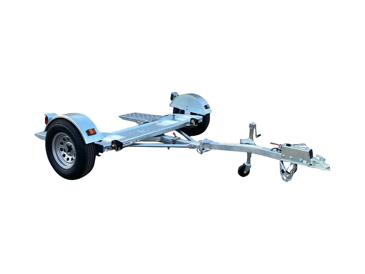 Galvanized Stow And Go Folding Car Tow Dolly With Surge Brakes