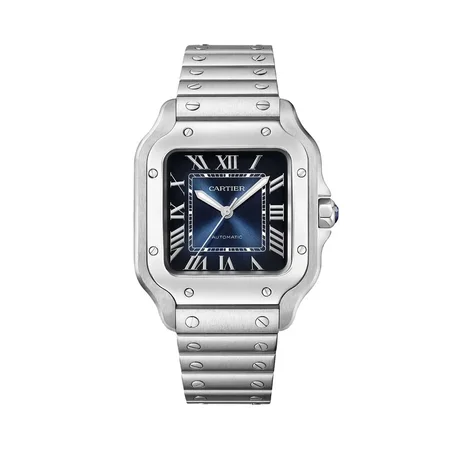 Cartier Steel Blue Dial Medium