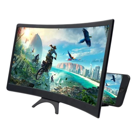 Projecteur d'écran de téléphone portable 3D, extenseur HD, agrandisseur d'écran incurvé, amplificateur loupe pour téléphone portable, vidéo, 12/14 pouces