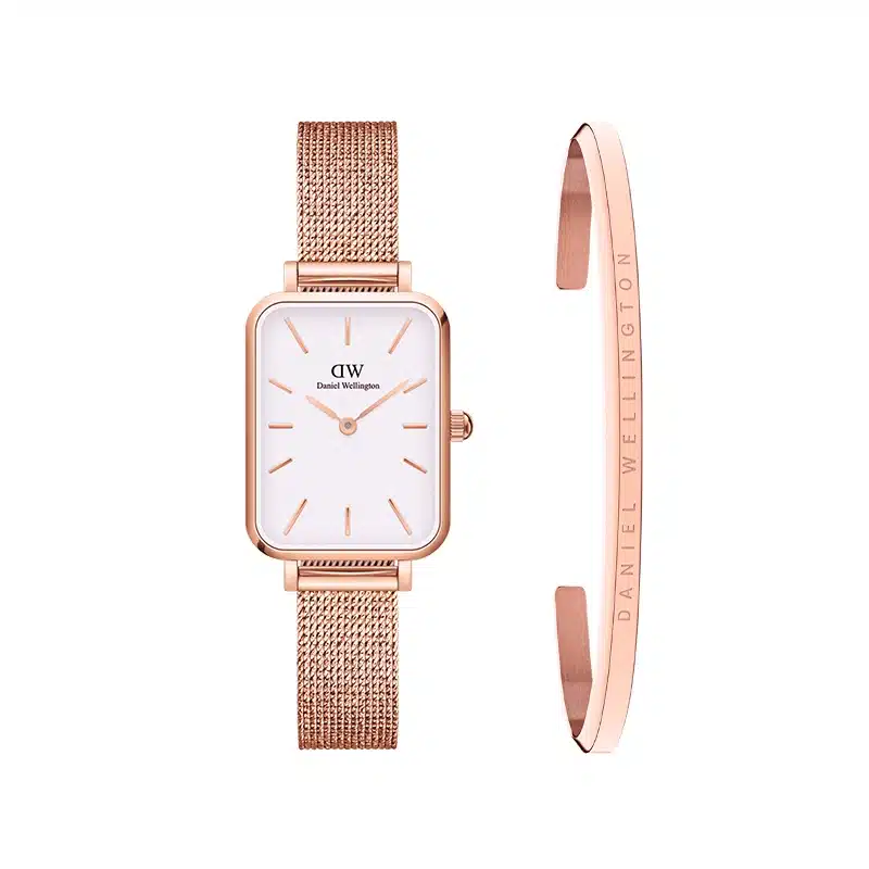 Daniel Wellington Rose Doré Fond Blanc