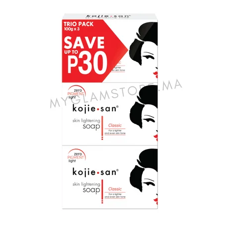 Kojie San - Savon Eclaircissant à L'Acide Kojic, 100 g (Sans Emballage à l'achat d'un savon) (Avec Emballage à l'achat de 3 Savons)