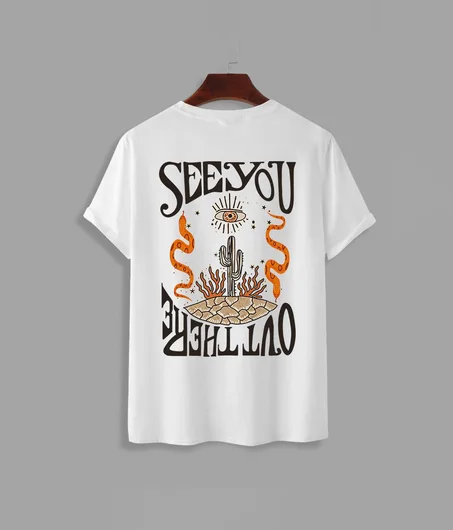 Letter Cactus Eye Graphic Pattern T-shirt 🧿