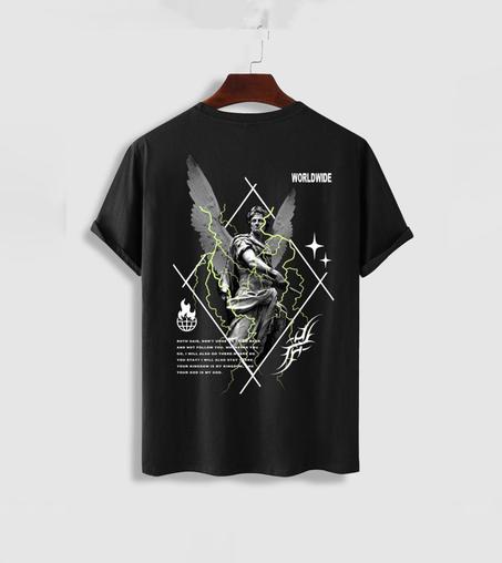 Angle Wings Sculpture Pattern T-shirt 🤍