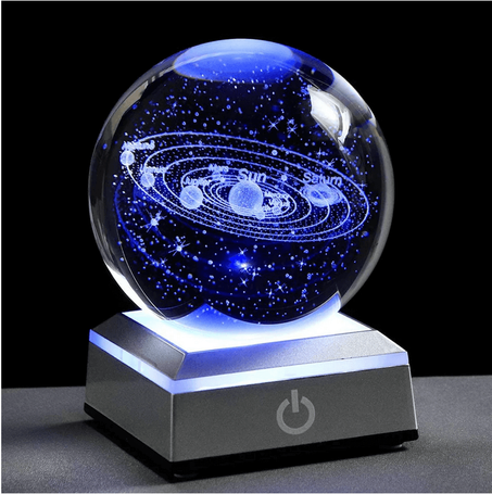كرة بلورية ثلاثية الأبعاد، كرة نظامنا الشمسي Night Lights (Black)