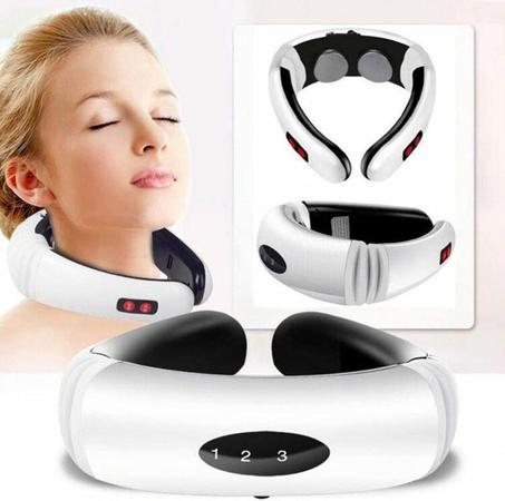 جهاز تدليك الرقبة الذكي، جهاز تدليك الرقبة النبضي الكهربائي الساخن Smart Neck Massager