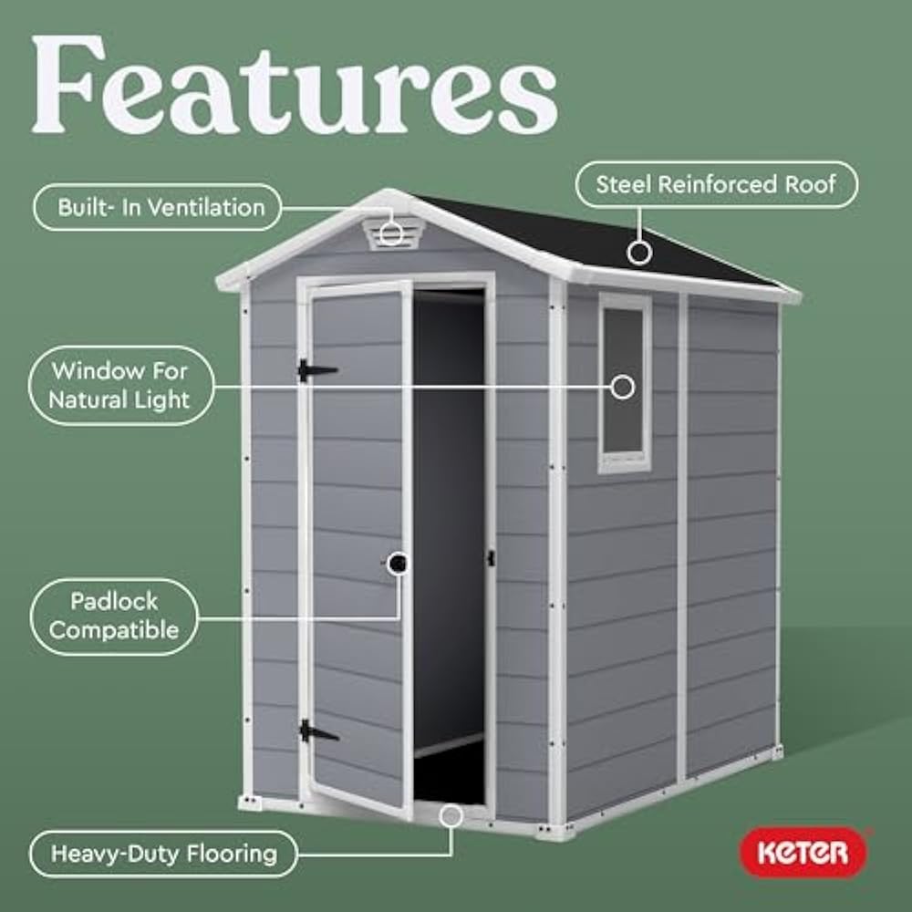 Keter Manor 4x6 Resin Outdoor Storage Shed Kit