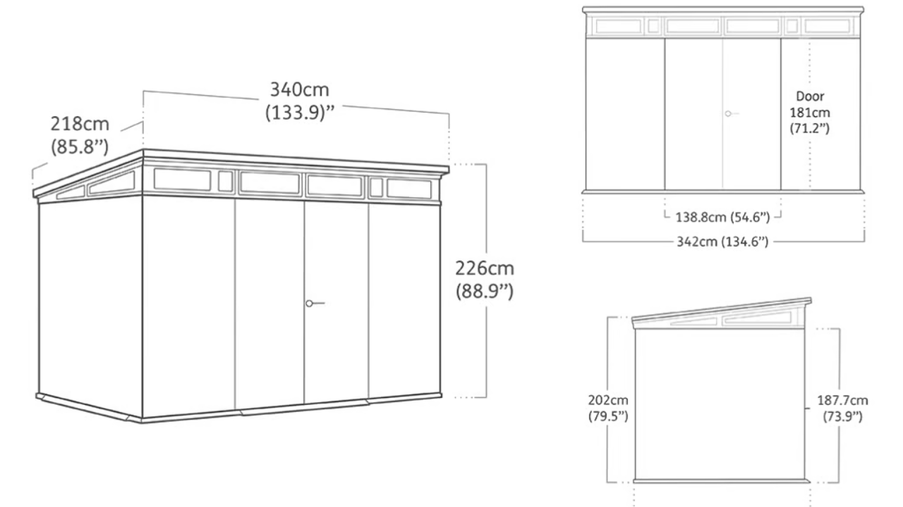 Cortina 11x7 ft. Storage Shed – Graphite