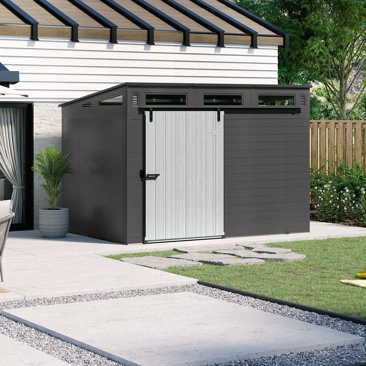 Modernist® 10 ft. x 7 ft. Sliding Door Storage Shed