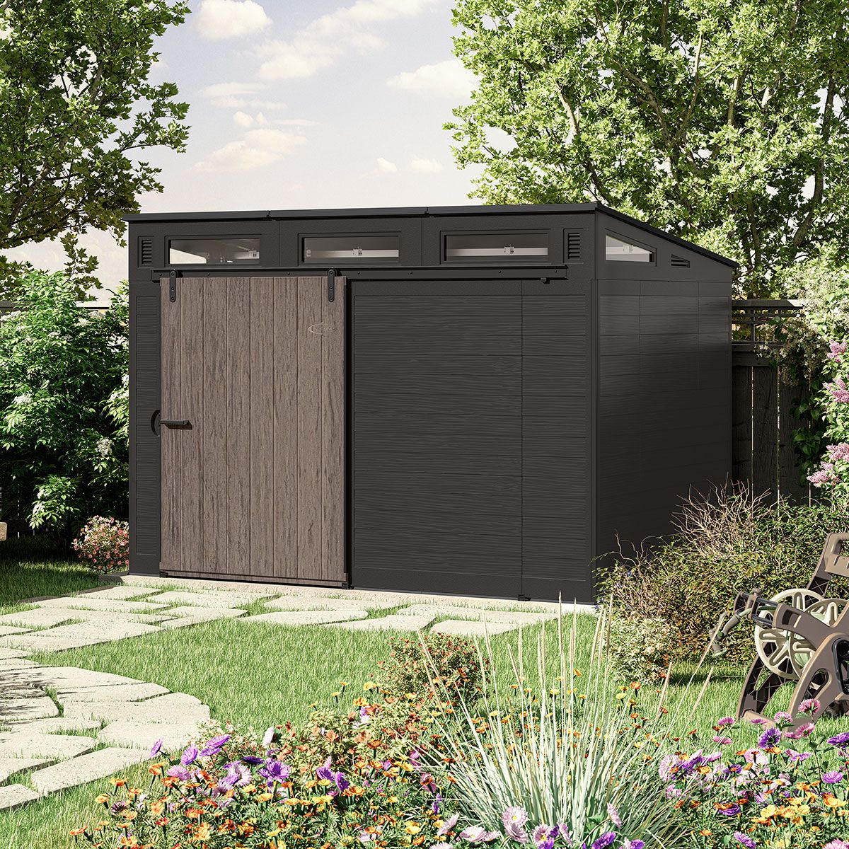 Modernist® 10 ft. x 7 ft. Sliding Door Storage Shed