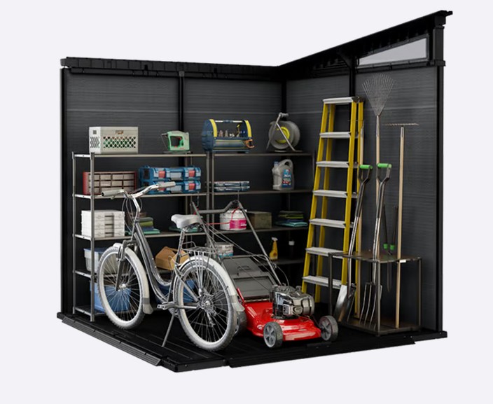Cortina 7x7 Storage Shed - Graphite