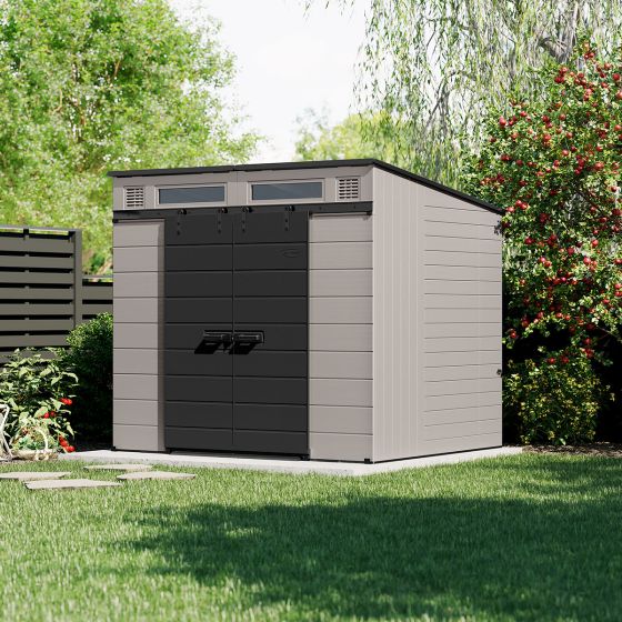 Modernist® 8 ft. x 7 ft. Dual Barn Door Storage Shed