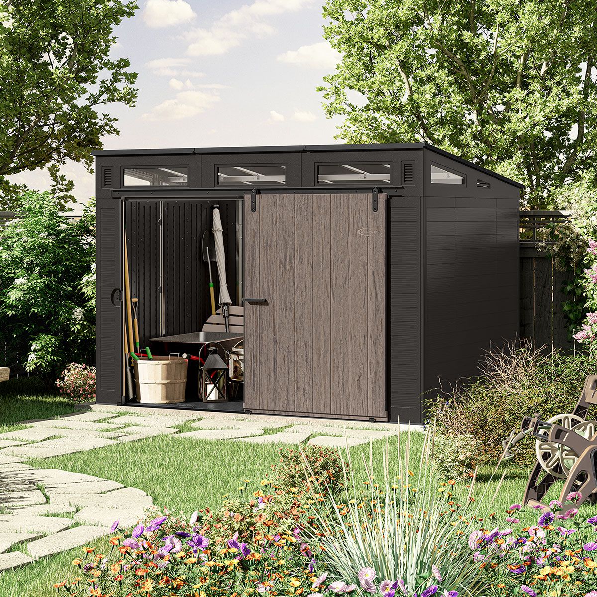 Modernist® 10 ft. x 7 ft. Sliding Door Storage Shed