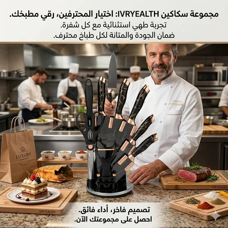 طقم سكاكين المطبخ الاحترافي 9 قطع