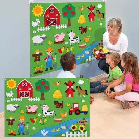 لوحة مزرعة الحيوانات التعليمية