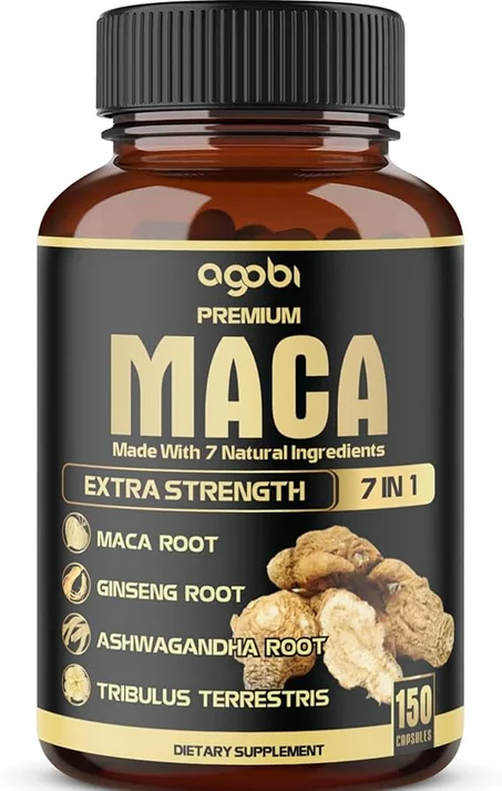 AGOBI Maca + Ashwagandha 7-en-1 – Boostez Votre Énergie, Performance & Bien-être Naturel