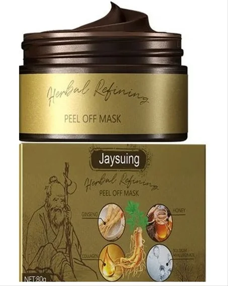 Masque Peel-Off Herbal Jaysuing – Anti Points Noirs, Peau Lisse & Éclat Instantané (Ginseng + Collagène + Miel)