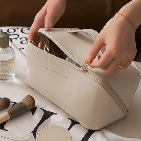 Trousse de Maquillage Élégante, Similicuir Imperméable, Grande Capacité, Organisateur Multifonctionnel